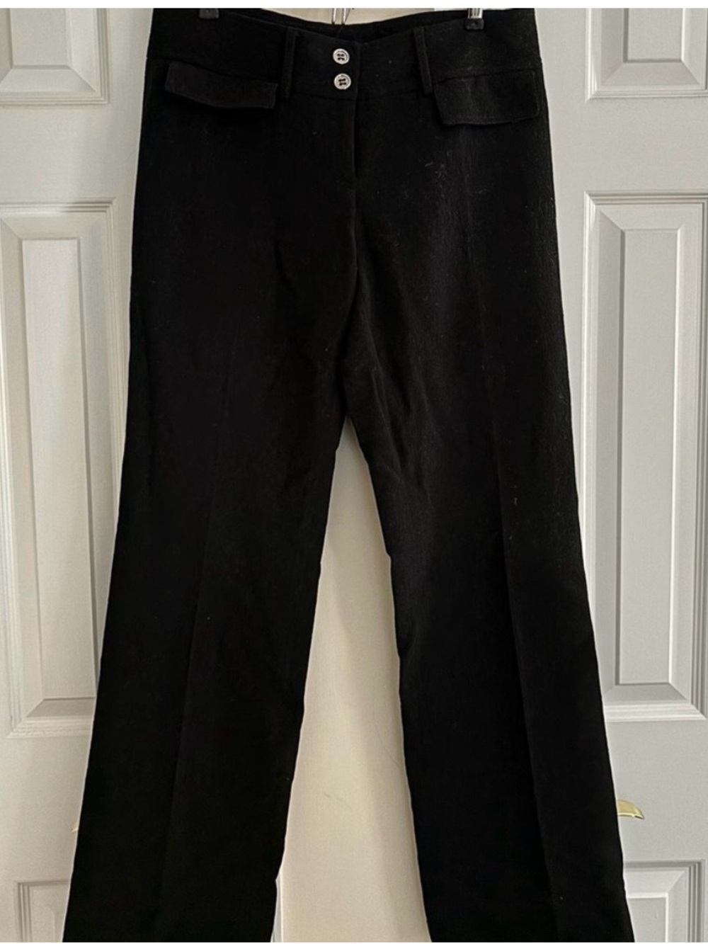 Dolce & Gabbana Black Boot-Cut Pants with Double Button Waist